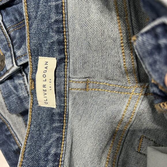 Oliver Logan Jeans Womens 26 Blue High Rise Raw Hem Straight Leg Denim Casual - Picture 2 of 12